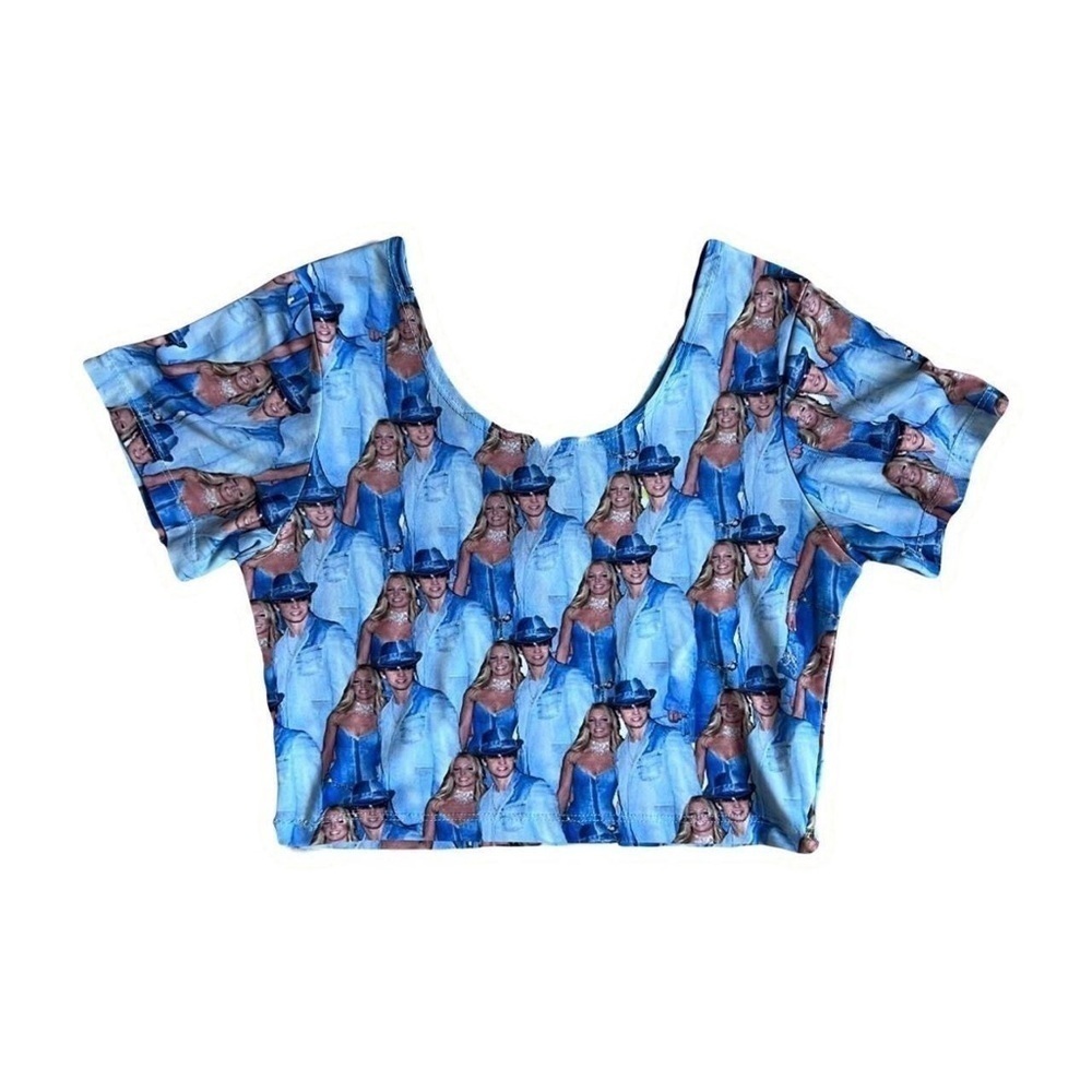 britney and justin y2k crop top